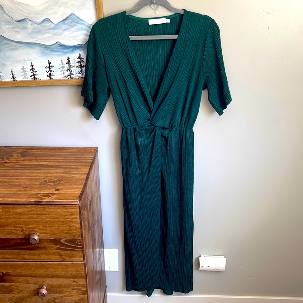 All in Favor | MIDI Wrap Dress | Size XS | Green